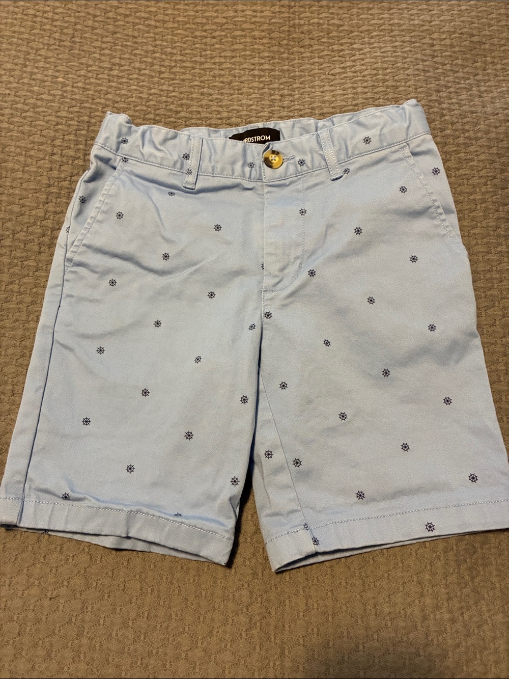 Nordstrom - Light Blue Embroidered Flat Front Boys Shorts